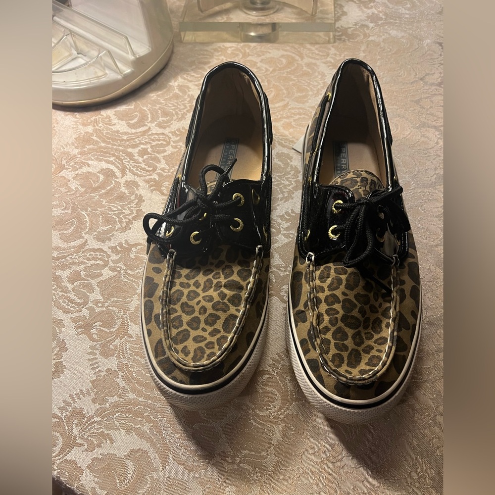 Leopard print Sperry Boat Shoes
